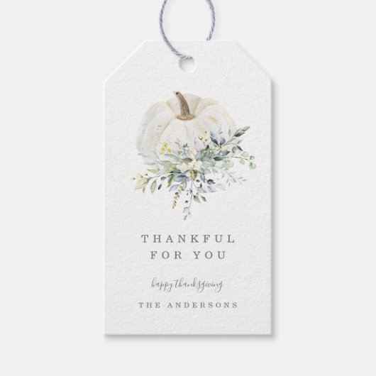 フローラカボチャ感謝祭ありがとうラベル ギフトタグ (正面)