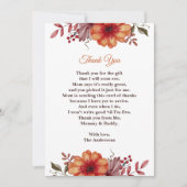 フローラカボチャ秋の赤ちゃんシャワーサンキューカード サンキューカード (正面)