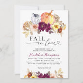 フローラカボチャ秋インラブハートブライダルシャワー 招待状 (正面)