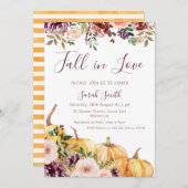 フローラカボチャ秋インラブブライダルシャワー 招待状 (正面/裏面)