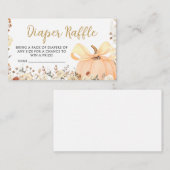 フローラカボチャ秋インラブベビーおむつラッフル エンクロージャーカード (正面/裏面)