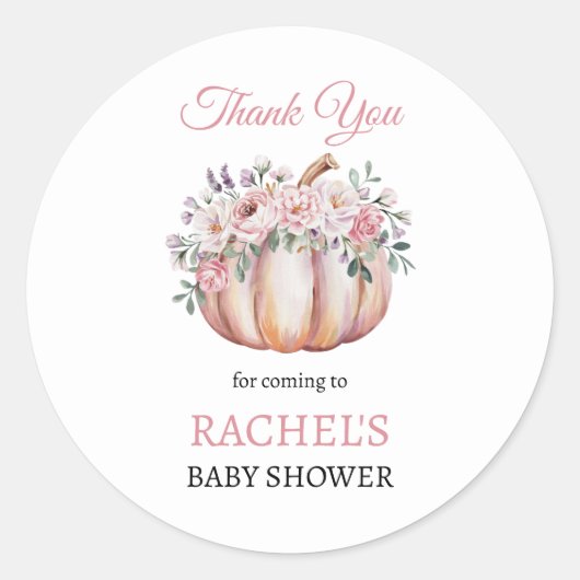 フローラカボチャ秋サンキュー ラウンドシール (正面)