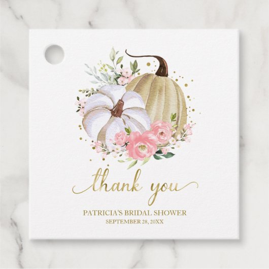 フローラカボチャ秋ブライダルシャワーの恩恵 フェイバータグ (正面)