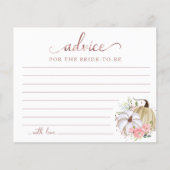 フローラカボチャ秋ブライダルシャワーアドバイスカード (正面)