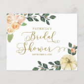 フローラカボチャ秋ブライダルシャワーアドバイスカード (裏面)