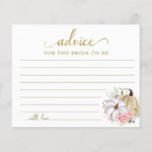 フローラカボチャ秋ブライダルシャワーアドバイスカード (正面)