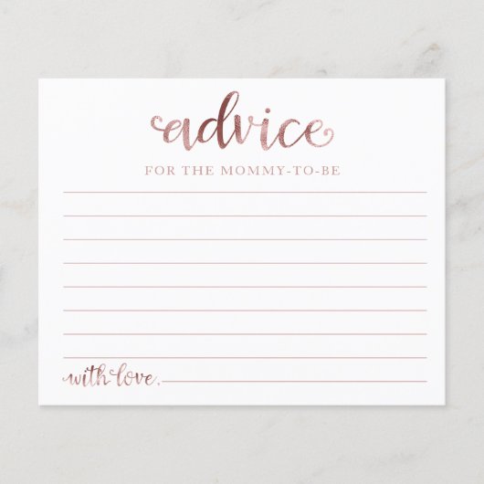 フローラカボチャ秋ブライダルシャワーアドバイスカード (正面)