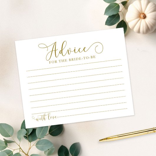 フローラカボチャ秋ブライダルシャワーアドバイスカード