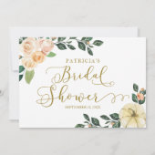 フローラカボチャ秋ブライダルシャワーアドバイスカード 招待状 (裏面)