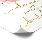 フローラカボチャ秋ブライダルシャワーウェルカムサイン ポスター (角)