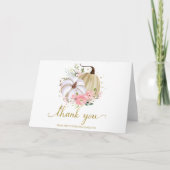 フローラカボチャ秋ブライダルシャワーサンキューユー カード (正面)