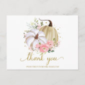 フローラカボチャ秋ブライダルシャワーサンキューユー ポストカード (正面)