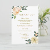 フローラカボチャ秋ブライダルシャワープレート用メニュー 招待状 (スタンド正面)