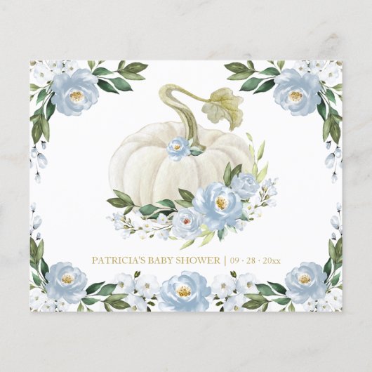 フローラカボチャ秋ベビーシャワーアドバイスカード (裏面)