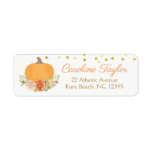 フローラカボチャ秋ベビーシャワー水彩