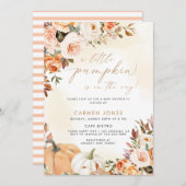フローラカボチャ秋ベビーシャワー男女兼用 招待状 (正面/裏面)