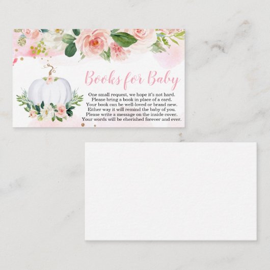 フローラカボチャ秋赤ちゃんシャワーブック 名刺 (正面/裏面)