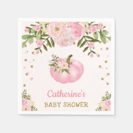 フローラカボチャ紙ナプキン秋秋のベビーガール スタンダードカクテルナプキン