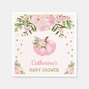 フローラカボチャ紙ナプキン秋秋のベビーガール スタンダードカクテルナプキン