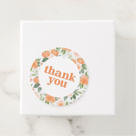 フローラカボチャ赤ちゃんシャワーありがとう フェイバータグ (インサイチュ)