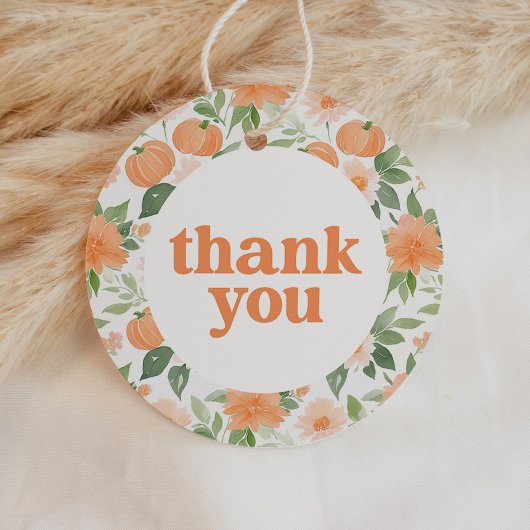 フローラカボチャ赤ちゃんシャワーありがとう フェイバータグ