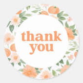 フローラカボチャ赤ちゃんシャワーありがとう ラウンドシール (正面)