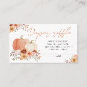 フローラカボチャ赤ちゃんシャワーおむつラッフルカード エンクロージャーカード (正面)