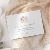 フローラカボチャ赤ちゃんシャワーおむつラッフルチケット エンクロージャーカード