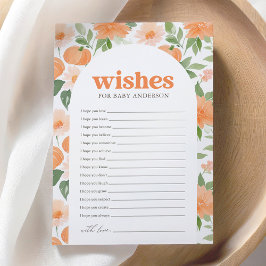 フローラカボチャ赤ちゃんシャワーの願いベビーカード 招待状