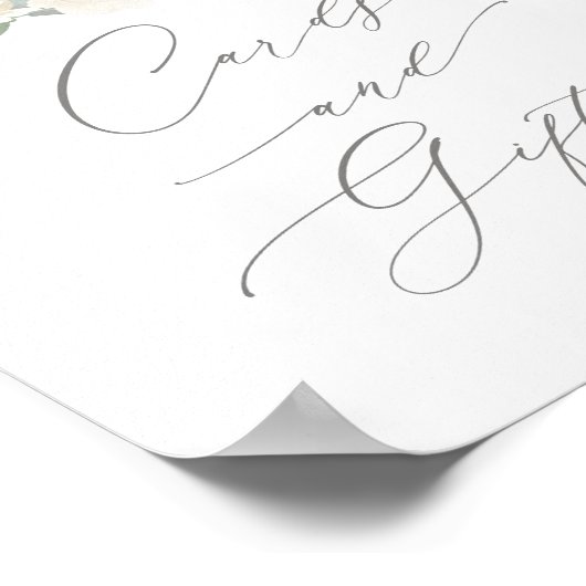 フローラカボチャ赤ちゃんシャワーカードとギフトサイン ポスター (角)