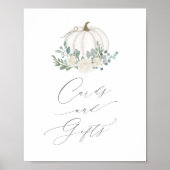 フローラカボチャ赤ちゃんシャワーカードとギフトサイン ポスター (正面)