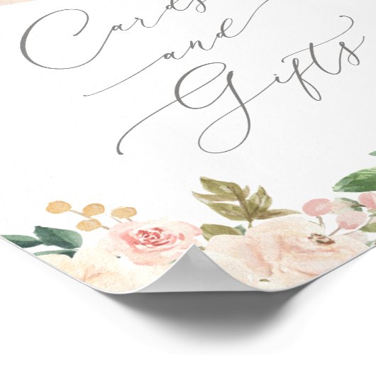 フローラカボチャ赤ちゃんシャワーカードとギフトサイン ポスター (角)