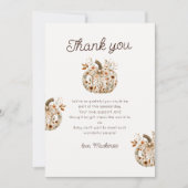 フローラカボチャ赤ちゃんシャワーサンキューカード サンキューカード (正面)