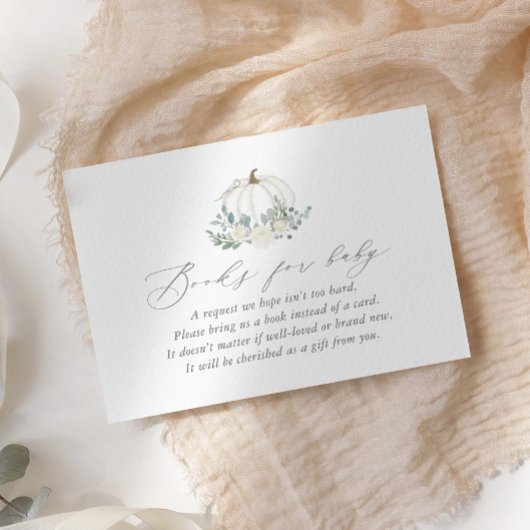 フローラカボチャ赤ちゃんシャワーブックベビー エンクロージャーカード