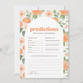 フローラカボチャ赤ちゃんシャワー予測とアドバイス 招待状 (正面)