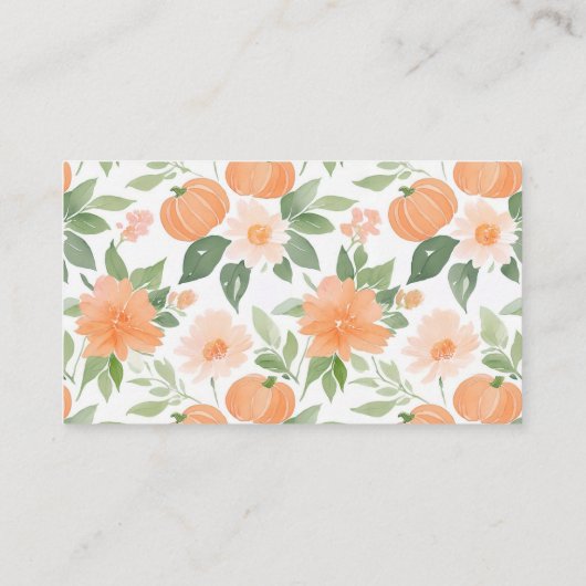 フローラカボチャ赤ちゃんシャワー登録カード エンクロージャーカード (裏面)