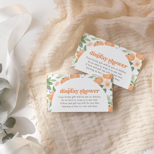 フローラカボチャ赤ちゃんシャワー表示シャワーカード エンクロージャーカード