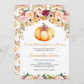 フローラカボチャ赤ちゃんシャワー 招待状 (正面/裏面)