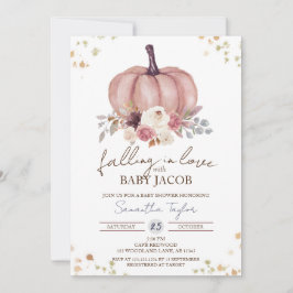 フローラカボチャ赤ちゃんシャワー、秋素朴、秋 招待状