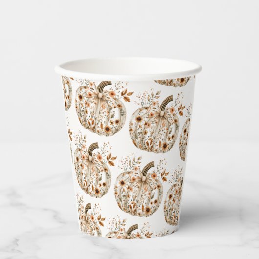 フローラカボチャ赤ちゃんシャワー 紙コップ (正面)