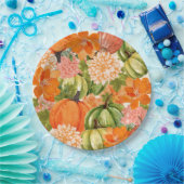 フローラカボチャ1st誕生日秋 ペーパープレート (パーティー)