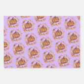 フローラカボチャ – 秋のエレガンス ラッピングペーパーシート (正面3)