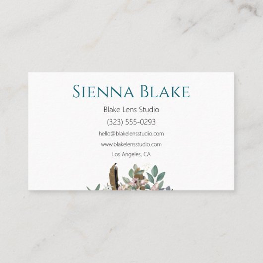 フローラカメラの水結婚色の写真家 名刺 (裏面)