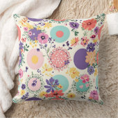 フローラカラフルと幾何学的ヴィンテージボホパターン クッション (ブランケット)