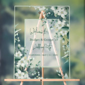 フローラカラフルの緑が霜で結婚覆われた アクリルサイン (ニュートラル)