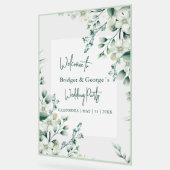 フローラカラフルの緑が霜で結婚覆われた アクリルサイン (傾斜)