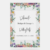 フローラカラフルの緑が霜を結婚降ろした アクリルサイン (正面)