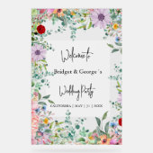 フローラカラフルの緑が霜を結婚降ろした アクリルサイン (正面)