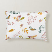 フローラカラフルの背景にある鳥 アクセントクッション (裏面)