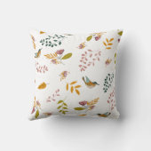 フローラカラフルの背景にある鳥 クッション (裏面)